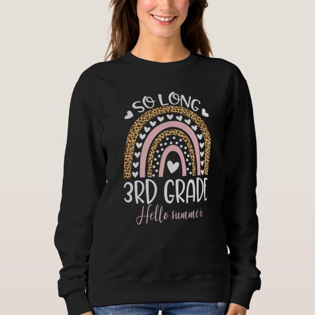 Så lång 3:e Klass Hej sommarlärare Student Gra T Shirt (Framsida)