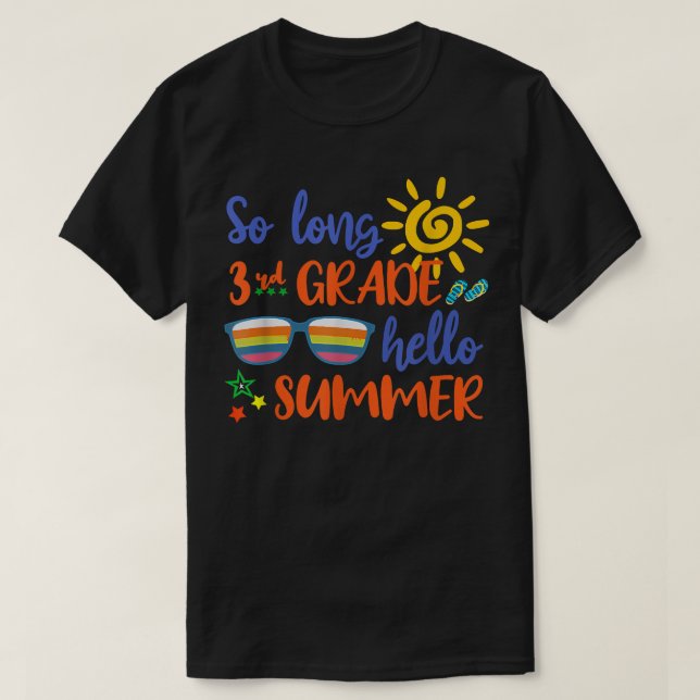 Så lång 3:e Klass Hej sommarlärare Student Kid T Shirt (Design framsida)