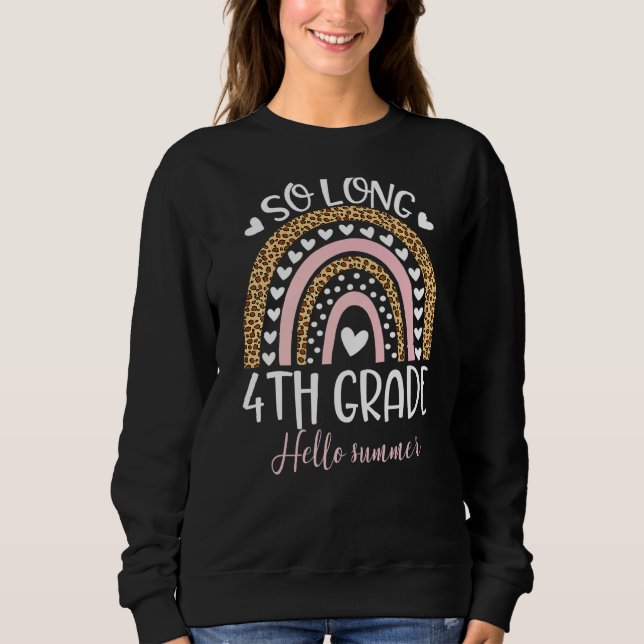 Så lång 4:e Klass Hej sommarlärare Student Gra T Shirt (Framsida)