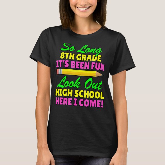 Så lång 8:e högskolan i Klass Hej Studenten T Shirt (Framsida)