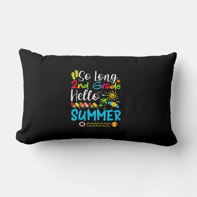 Så lång andra Klass-Hej-sommaren förra skoldagen. Lumbarkudde (Framsida)