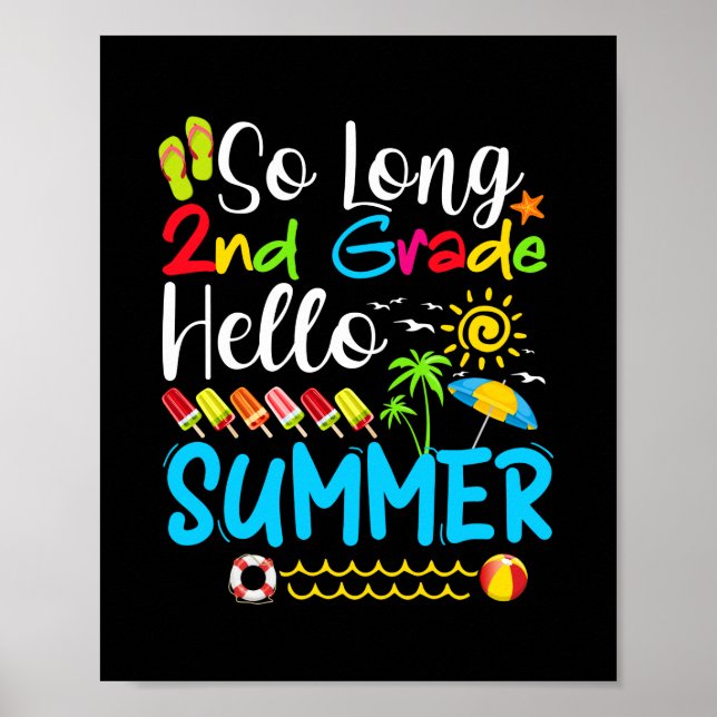 Så lång andra Klass-Hej-sommaren förra skoldagen. Poster (Framsidan)