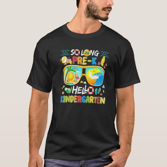 Så lång förK Hej Kindergarten Pre K Studenten T Shirt (Framsida)