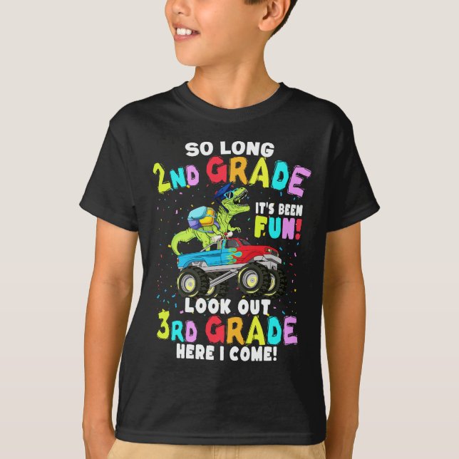 Så länge 2:a Klass Studenten T Rex Dinosaur Shirt (Framsida)