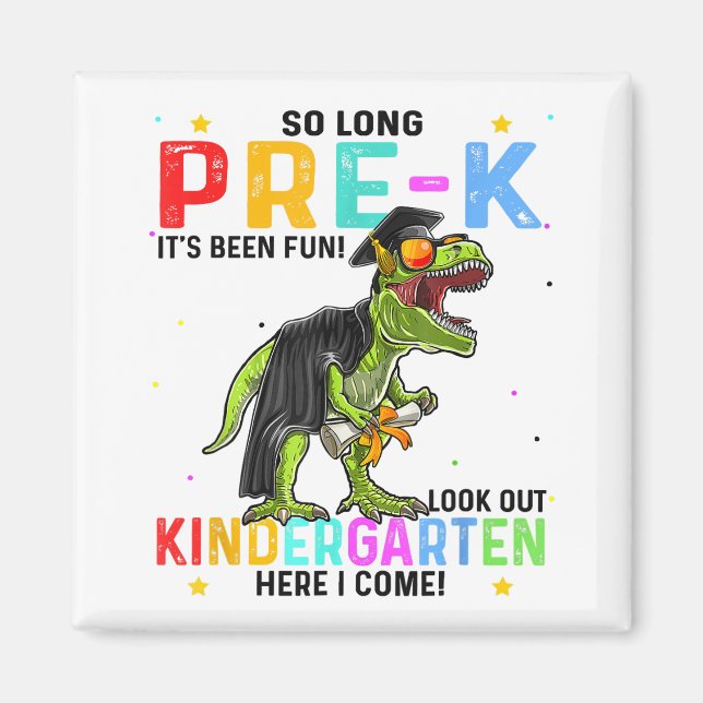 Så länge förK Kindergarten här i Kom Dinosaur Gr Magnet (Framsidan)
