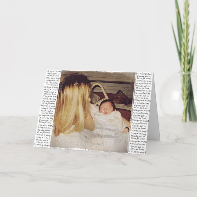 Så länge jag bor min baby kommer du att vara tack kort (Framsida)