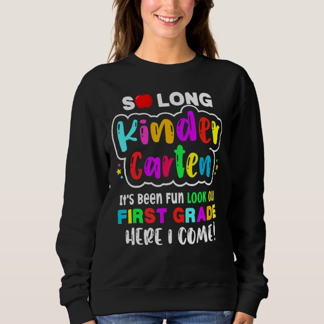 Så länge Kindergarten här Kom 1 Klass Kids Grad T Shirt (Framsida)