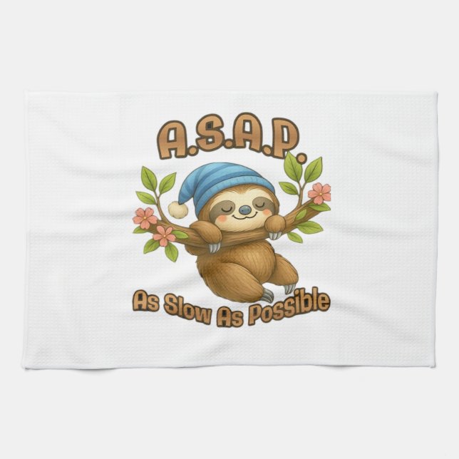 Så långsamt som möjligt - Cute Sloth ASAP Classic  Kökshandduk (Horisontell)