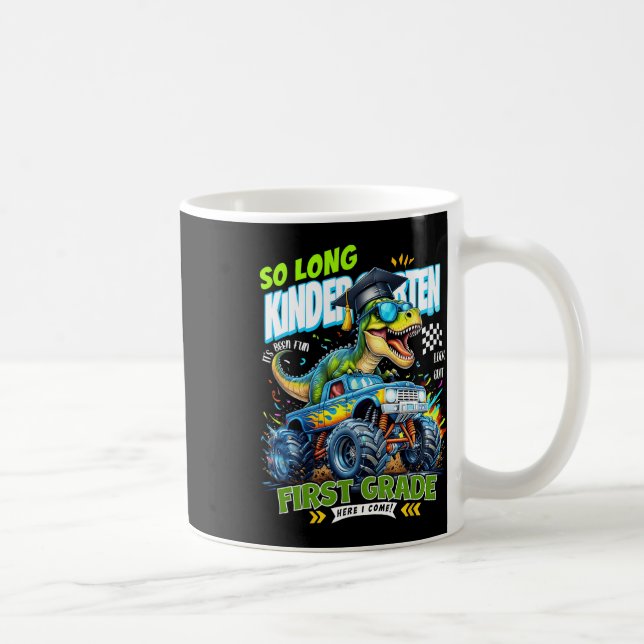 Så Långt Förskoleexaminerad Dinosaurie 1:a Klass H Kaffemugg (Höger)