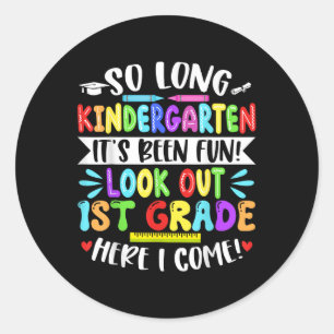 Så långt Kindergarten Lycklig förra dagen i skolGr Runt Klistermärke