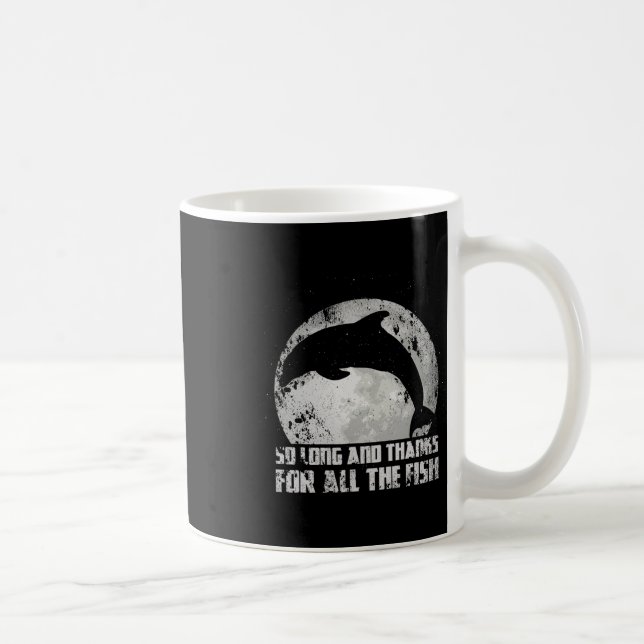 Så Långt Och Tack För All Fisk Delfin Mån F Kaffemugg (Höger)