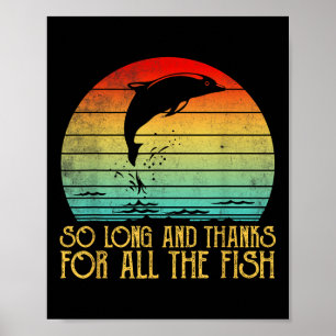 Så Långt Och Tack För All Fisk Vintage  Poster