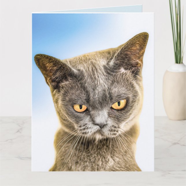 SÅ LÄNGTAR EFTER DIG SÖT SORGIG KATTKORT KORT (Framsida)