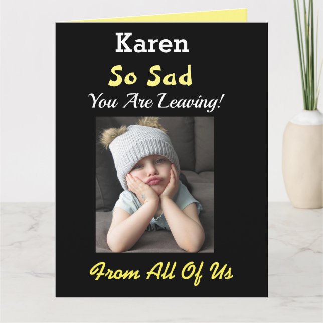 Så ledsen! Stor pensionering från grupp rolig tjej Kort (Framsida)