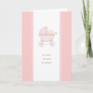 Så liten, så Cute Nyfödd bebis Gratulerar Rosa G Kort
