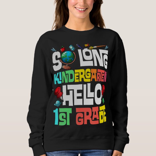Så Long Kindergarten Hej 1st Klass Kindergarten T Shirt (Framsida)