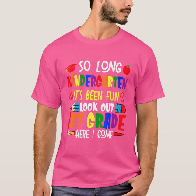 Så Long Kindergarten Hej 1st Klass Kindergarten T Shirt (Framsida)