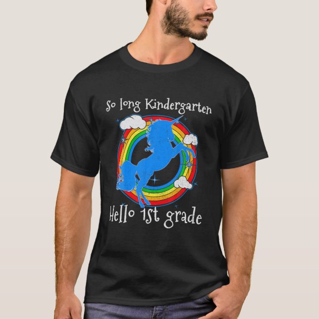 Så Long Kindergarten Hej 1st Klass Rainbow Unico T Shirt (Framsida)