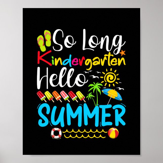 Så Long Kindergarten Klass Hej Sommar Poster (Framsidan)