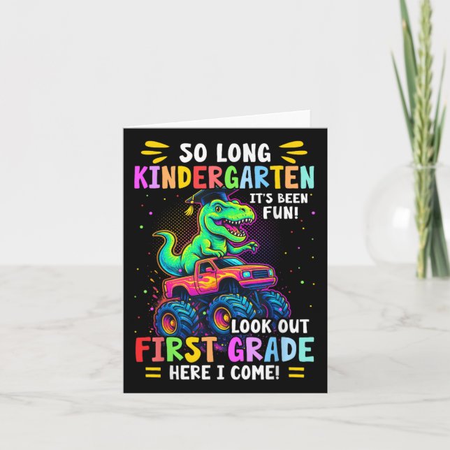 Så Long Kindergarten Studenten Monster Lastbil Din Kort (Framsida)