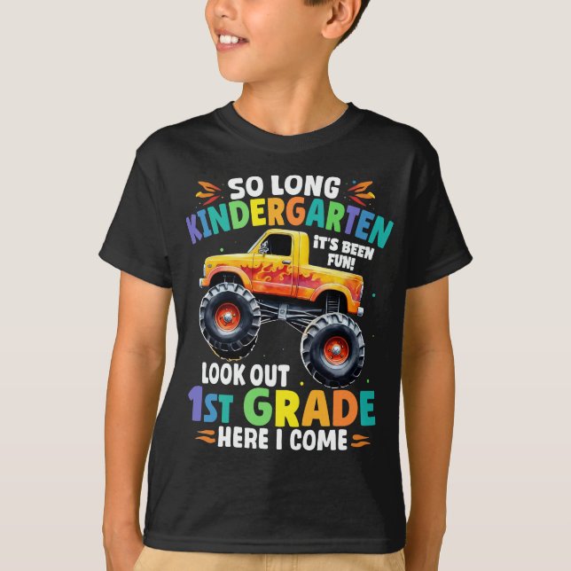 Så Long Kindergarten Studenten Monster Lastbil T Shirt (Framsida)