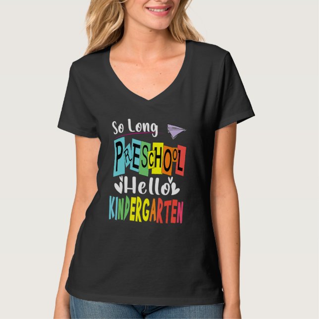 Så Long Preschool Hej Kindergarten Studenten D T Shirt (Framsida)