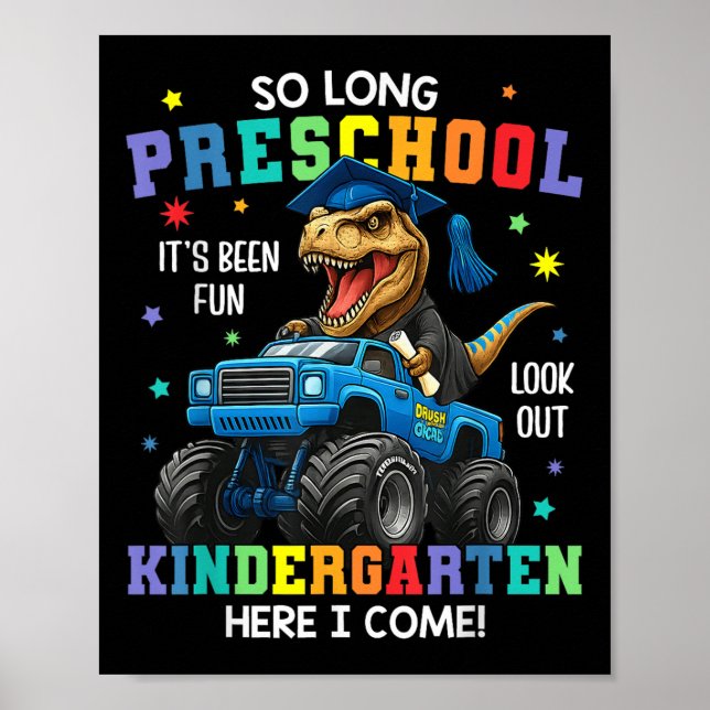 Så Long Preschool Studenten Cl 2025 Dinosaur Kids Poster (Framsidan)