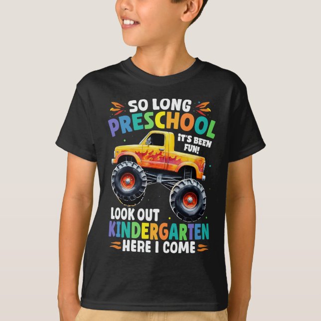 Så Long Preschool Studenten Monster Lastbil T Shirt (Framsida)