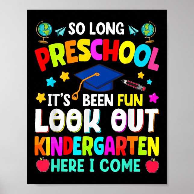 Så Long Preschool Studenten Student Lärare Kid Poster (Framsidan)