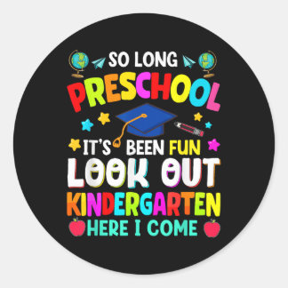 Så Long Preschool Studenten Student Lärare Kid Runt Klistermärke