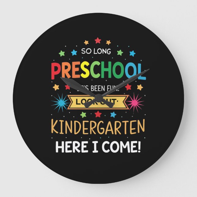 Så Long Preschool Studenten Student Lärare Kid Stor Klocka (Framsida)