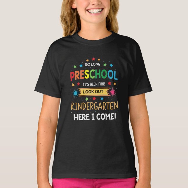 Så Long Preschool Studenten Student Lärare Kid T Shirt (Framsida)