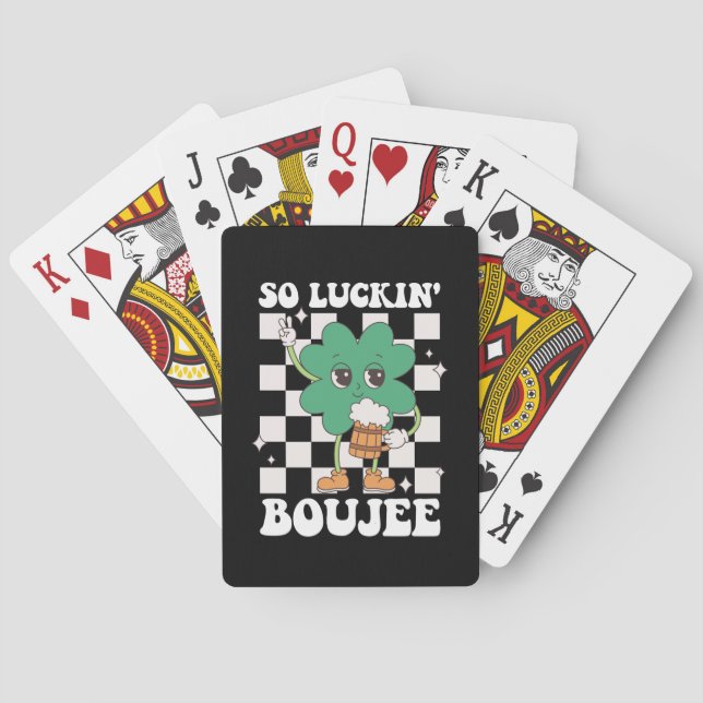 Så Luckin'Boujee Lucky Shamrock St patrick's day Casinokort (Baksidan)