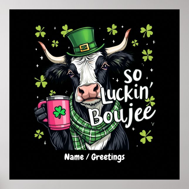 Så Luckin'Boujee Retro St. Patrick's Day Poster (Framsidan)