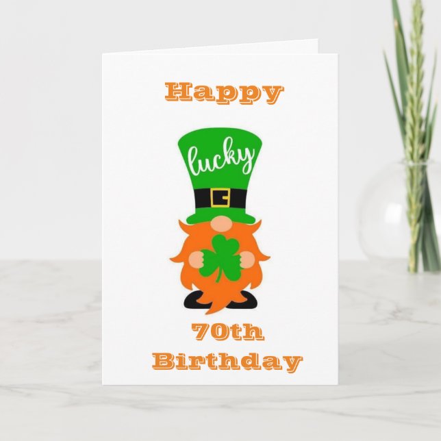 SÅ "LUCKY ATT HA DIG" 70:e BIRTHDAY Card Kort (Framsida)