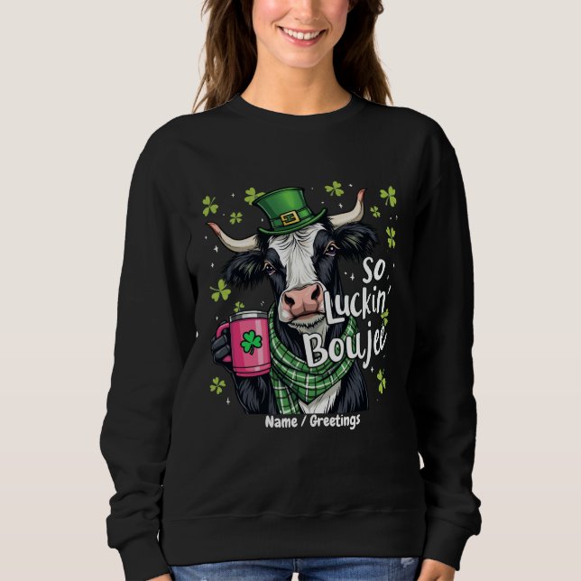 Så Lucky Boujee Retro St. Patrick's Day  T Shirt (Framsida)