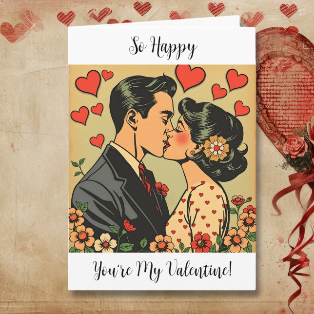 Så Lycklig är du min Valentine | Retro-popup-bild Kort (Skapare uppladdad)