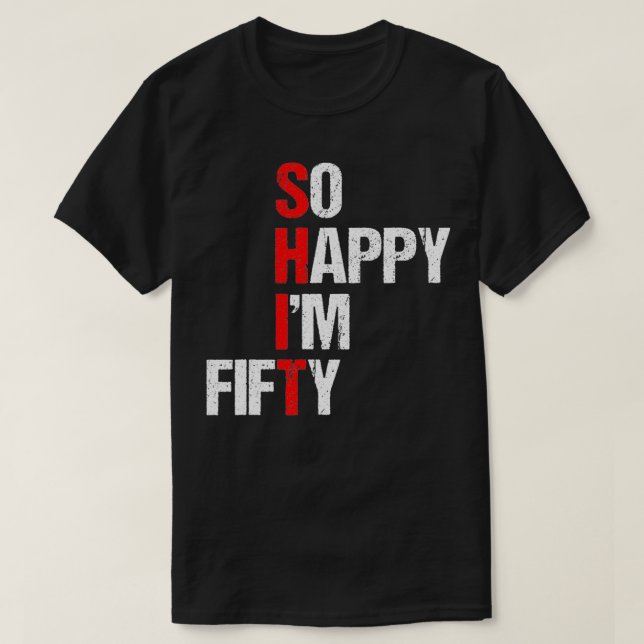 Så Lycklig är jag 50:e födelsedagspresenten 1970 T Shirt (Design framsida)