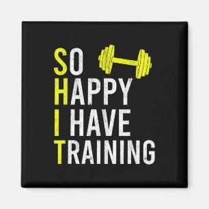 Så Lycklig har jag tränat Bodybuilding Gym Weightl Magnet