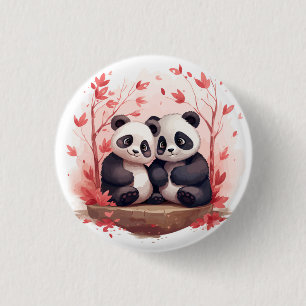 Så Lycklig Together Panda-par Knapp