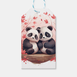 Så Lycklig Together Panda-par Presentetikett