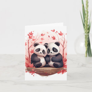 Så lyckliga tillsammans Panda par Kort