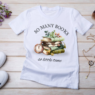 Så många Bokar är så få Vintage vattenfärg T Shirt
