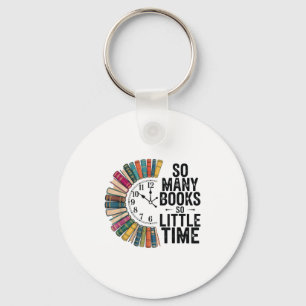 Så många Bokar, så lite tid, Retro Bookish Bok Kär Nyckelring