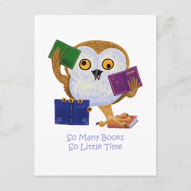 Så många Bokar så lite tid Vykort (Framsida)