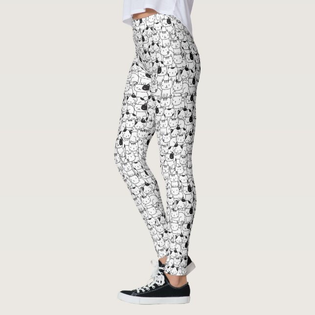Så många katter Mönster-baljväxter Leggings (Vänster)
