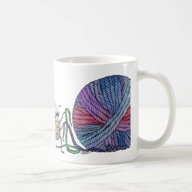 Så många löst avslutar… nyckelpiga- och garnmuggen kaffemugg (Höger)