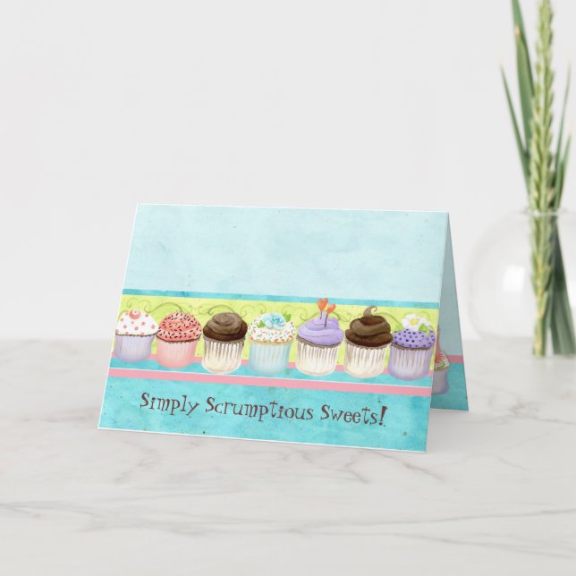 Så många muffins!  Den beställnings- tårtaaffären Anteckningskort (Framsida)