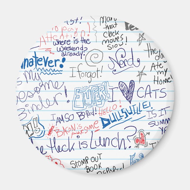 Så många skolDoodles Magnet (Framsidan)