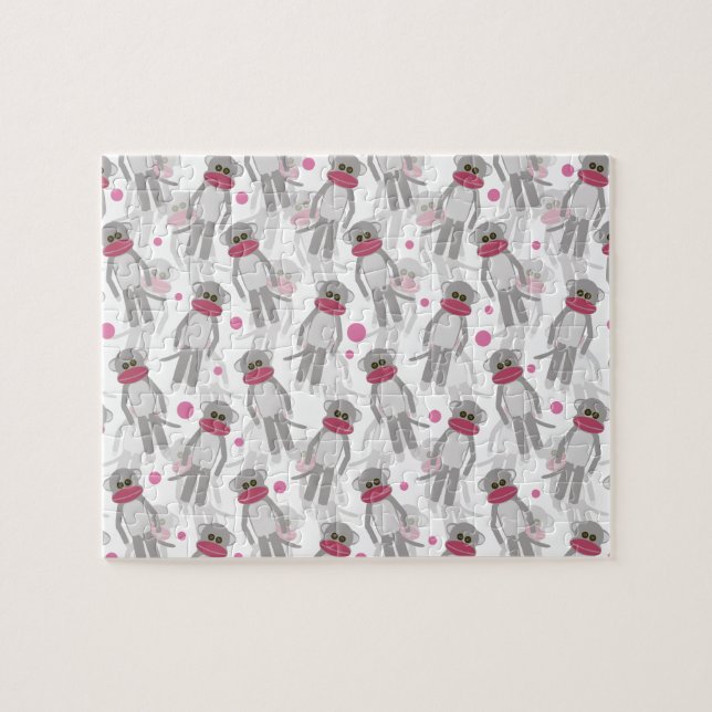 Så många sock monkey! pussel (Horisontell)